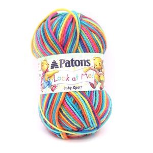 Patons Look at Me! Baby Sport Yarn Rainbow Variegated 152 yards